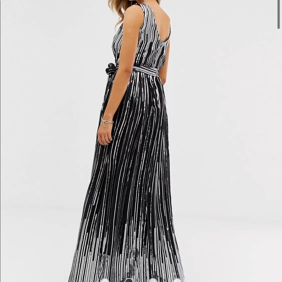 City Goddess sequin chiffon wrap maxi dress. Size M, great condition. - Picture 5 of 5